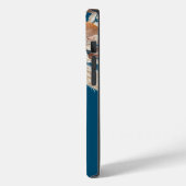 Terracotta Florals Monogramm Anfangsname Türkis Case-Mate iPhone Hülle (Rückseite / Links)