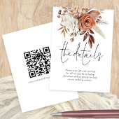 Terracotta Florals QR Code Wedding Details Begleitkarte