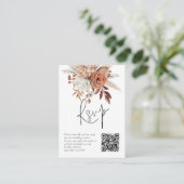 Terracotta Florals QR Code Wedding RSVP Card Begleitkarte (Stehend Vorderseite)