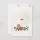 Terracotta Florals Rustic Boho Wedding Dankeskarte (Rückseite)