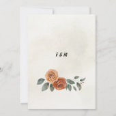 Terracotta Florals Rustic Boho Wedding Save The Date (Rückseite)