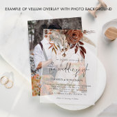 Terracotta Florals Script Wedding Pergament Einladungen