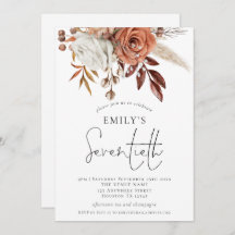 Terracotta Florals Seventieth Birthday Party