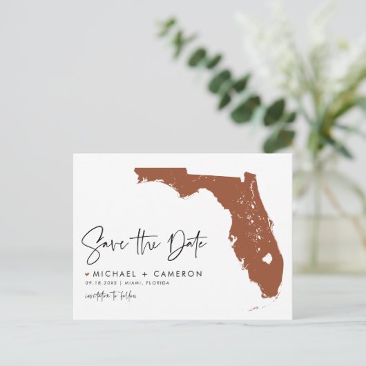 Terracotta Florida Staat Karte QR Code Save the Da (Stehend Vorderseite)