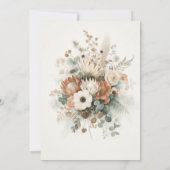 Terracotta Flower Table Number Seating Chart Einladung (Rückseite)