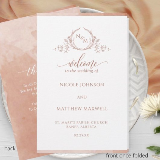 Terracotta Folded Wedding Program