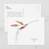 Terracotta Foliage Beerdigung Danke Name & Datum Postkarte (Vorne/Hinten)