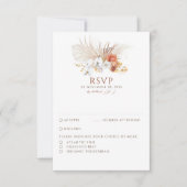 Terracotta Foliage Boho Wedding RSVP Karte (Vorderseite)