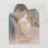 Terracotta Foliage Foto Elopement Ankündigung Postkarte (Vorderseite)