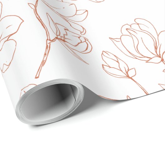 Terracotta Foral Wedding Geschenkpapier (Rolleneckpunkt)