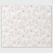 Terracotta Foral Wedding Geschenkpapier (Flach)