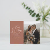 Terracotta Forever und immer Hochzeit Vielen Dank Postkarte (Stehend Vorderseite)