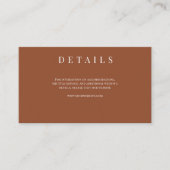 Terracotta - Formal Hochzeit Details Begleitkarte (Vorderseite)