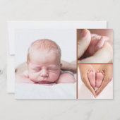 Terracotta Foto Collage Script Taufe Dankeskarte (Rückseite)