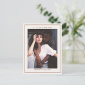 Terracotta Foto Hochzeit speichern Sie das Datum Postkarte (Stehend Vorderseite)