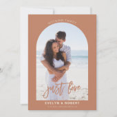 Terracotta Foto Nichts Extravagant Nur Liebe Hochz Einladung (Vorderseite)