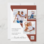 Terracotta FOTO QR CODE Hochzeit Einladung Retten  (Vorderseite)