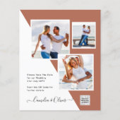 Terracotta FOTO QR CODE Hochzeit Einladung Retten  (Vorderseite)