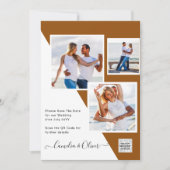 Terracotta FOTO QR CODE Hochzeit Einladung Retten (Vorderseite)