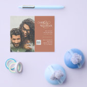 Terracotta FOTO QR CODE Hochzeit Einladung Retten  Flyer (Einzeln)
