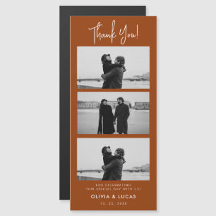 Terracotta Foto Strip Magnetic Wedding Vielen Dank Magnetkarte