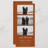 Terracotta-Foto Strip QR-Code Save the Date (Vorne/Hinten)