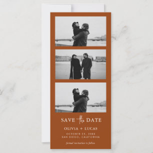 Terracotta-Foto Strip QR-Code Save the Date