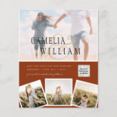 Terracotta Foto Wedding Invite QR Code Retten Datu Flyer (Vorne)