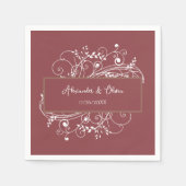 Terracotta Geblüht Brautparty Napkins Serviette (Vorderseite)