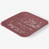 Terracotta Geblüht Polterabend Paper Teller (Gewinkelt)