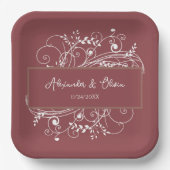 Terracotta Geblüht Polterabend Paper Teller (Vorderseite)