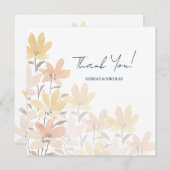 Terracotta Gelbe Wildblumen Dankeskarte (Vorne/Hinten)