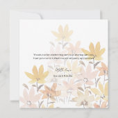 Terracotta Gelbe Wildblumen Dankeskarte (Rückseite)