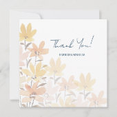 Terracotta Gelbe Wildblumen Dankeskarte (Vorderseite)