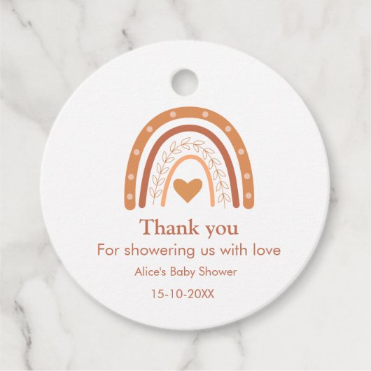 Terracotta Gender Neutraler Regenbogen Vielen Dank Geschenkanhänger (Vorderseite)