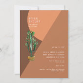 Terracotta Geometric Cactus Modern Brautparty Einladung (Vorderseite)