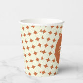 Terracotta Geometric Einziges Brautparty Pappbecher (Rechts)