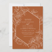 Terracotta Geometric Floral Wedding All in one Einladung (Vorderseite)