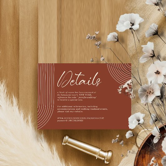 Terracotta Geometrie Boho Linie Details Begleitkarte