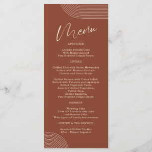 Terracotta Geometrische Linien Kunst, Dichtung und Menükarte