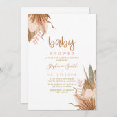 Terracotta getrocknete Palmen Babydusche Einladung (Vorne/Hinten)