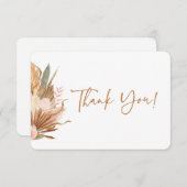 Terracotta getrocknete Palmen danke Karte (Vorne/Hinten)