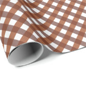 Terracotta Gingham Gemustert Geschenkpapier (Rolleneckpunkt)
