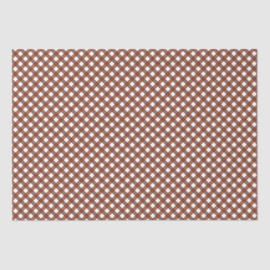 Terracotta Gingham Gemustert Seidenpapier (Vorderseite)