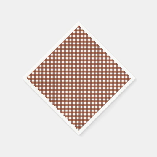 Terracotta Gingham Gemustert Serviette (Ecke)
