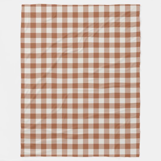 Terracotta Gingham Karo Pattern Fleece Blanket (Vorderseite)