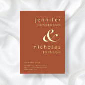 Terracotta Gold Ampere und Hochzeit retten das Dat Folieneinladung