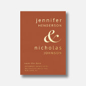 Terracotta Gold Ampere und Hochzeit retten das Dat Folieneinladung