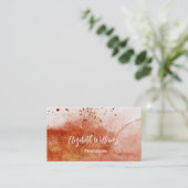 Terracotta Gold Aquarell Hintergrund Visitenkarte (Stehend Vorderseite)