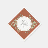 Terracotta Gold Eukalyptus Grünpflanzen Foliage Serviette (Ecke)